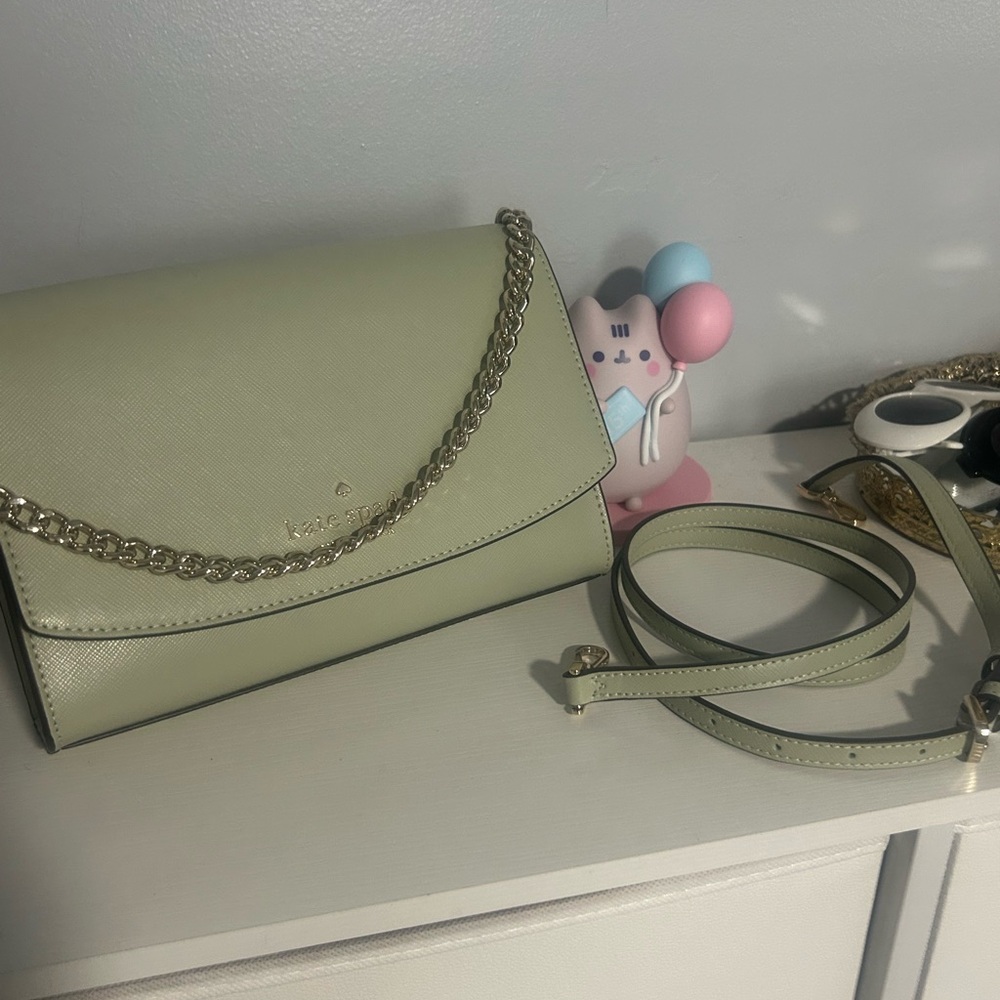 Kate Spade Green Crossbody Bag with Chain Strap